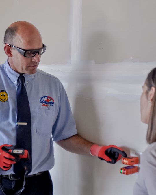 Electrician testing wires