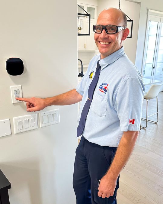 HVAC technician servicing a home furnace