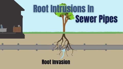 Main sewer line running from a home to the city connection