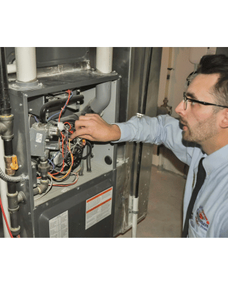Tech with furnace